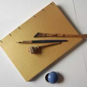GILDE book, coptic binding notebook, golden - Afbeelding 3