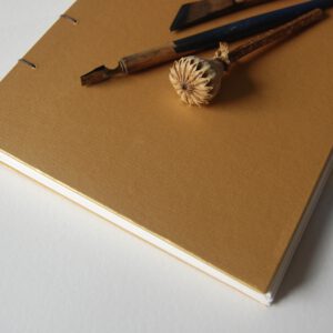 GILDE book, coptic binding notebook, golden