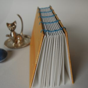 GILDE book, coptic binding notebook, orange & blue