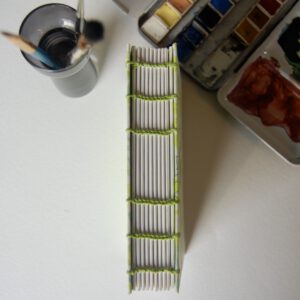 GILDE book, coptic binding notebook, green & white - Afbeelding 4