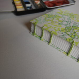 GILDE book, coptic binding notebook, green & white - Afbeelding 5