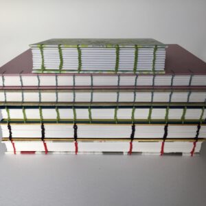 GILDE book, coptic binding notebook, light pink & white - Afbeelding 3
