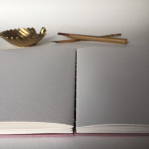 GILDE book, coptic binding notebook, light pink & white - Afbeelding 2