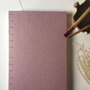 GILDE book, coptic binding notebook, light pink & white