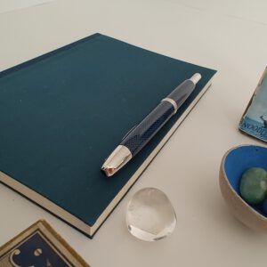 GILDE book, sewnboard binding, teal