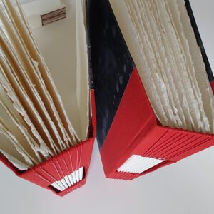GILDE book, buttonhole notebook, black and red, watercolor paper - Afbeelding 5