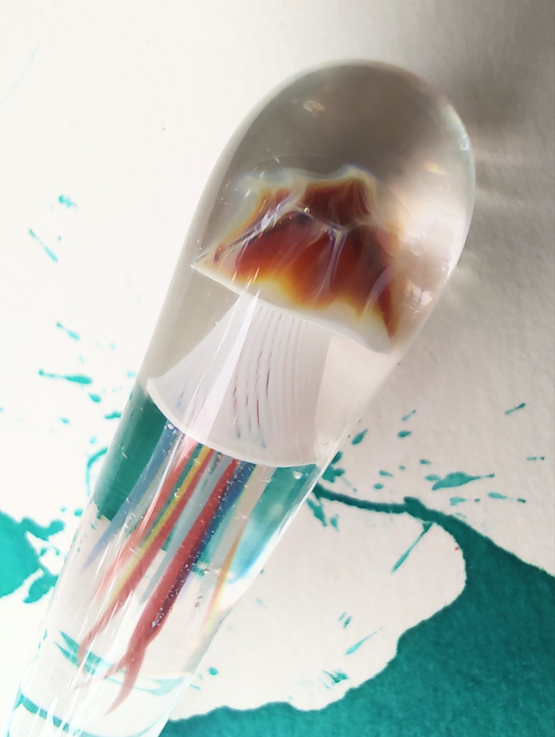 Jellyfish glass dippen with clear grip section "Maroni" - Afbeelding 2