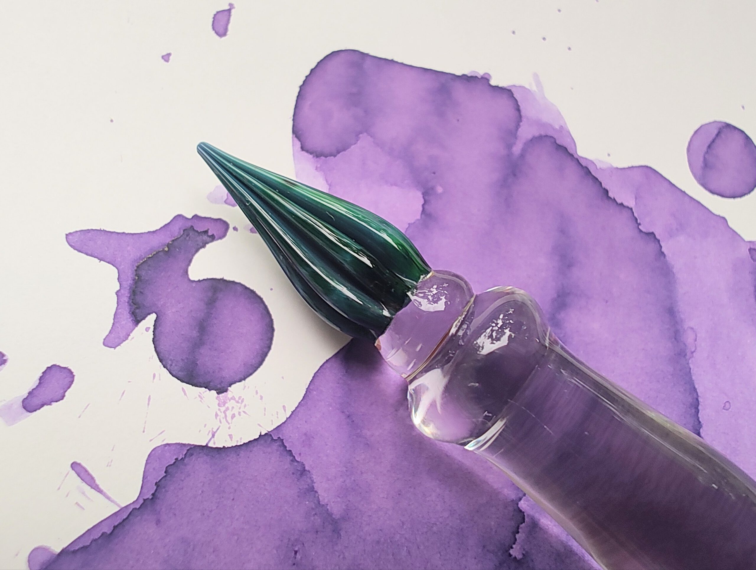 Jellyfish glass dippen with clear grip section "violet dream" - Afbeelding 3