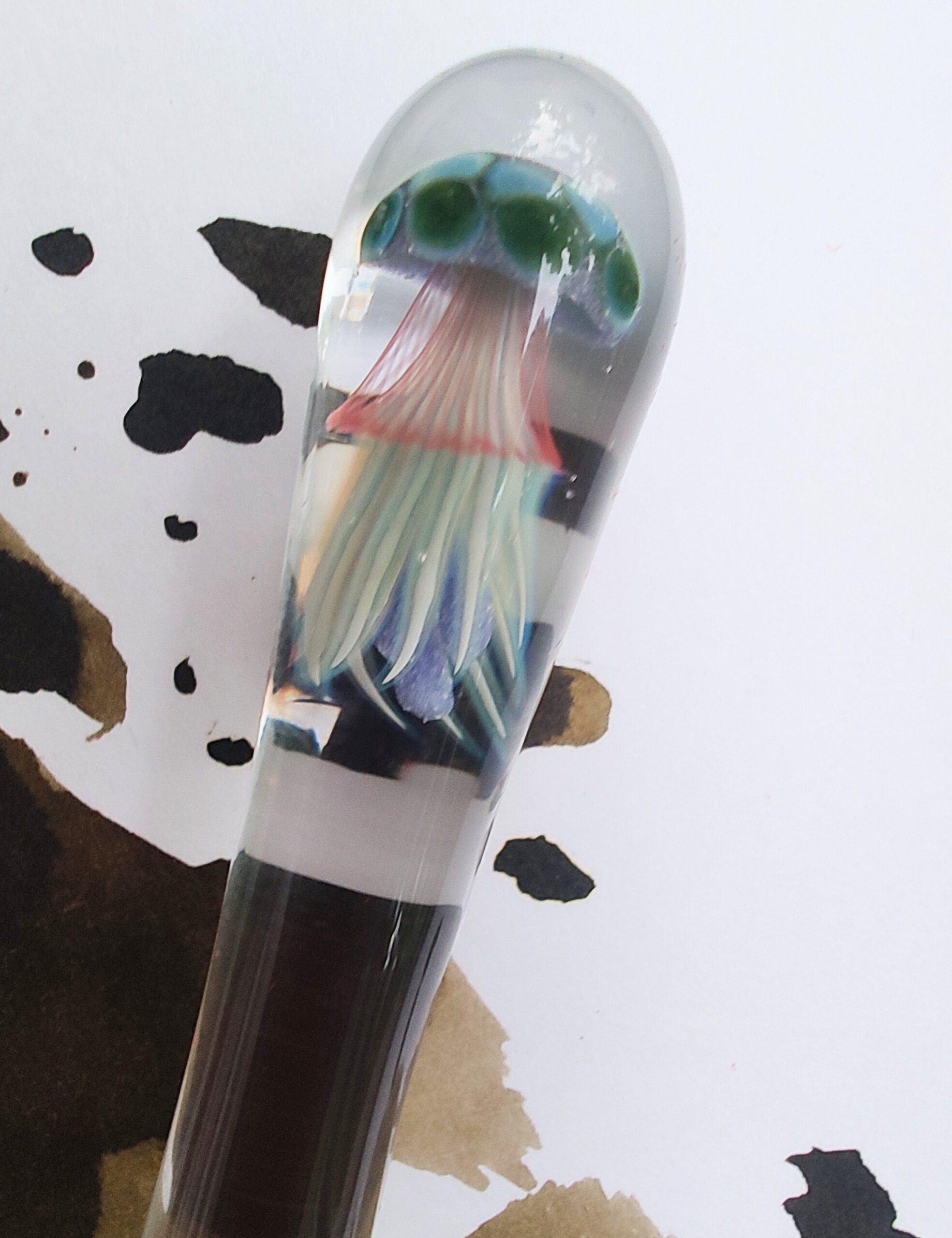 Jellyfish glass dippen with clear grip section "Neon Baby" - Afbeelding 2